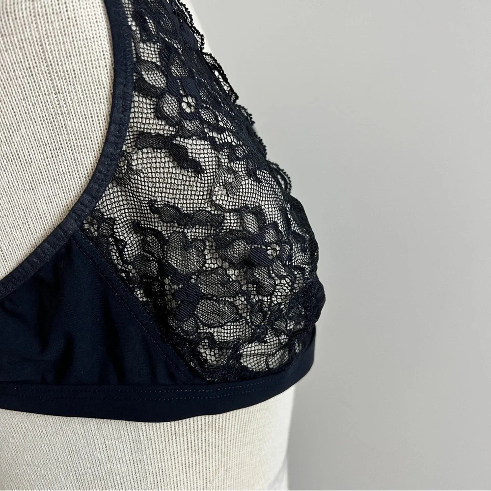 Blue Lemon Black Lace Large Bra Large (460)